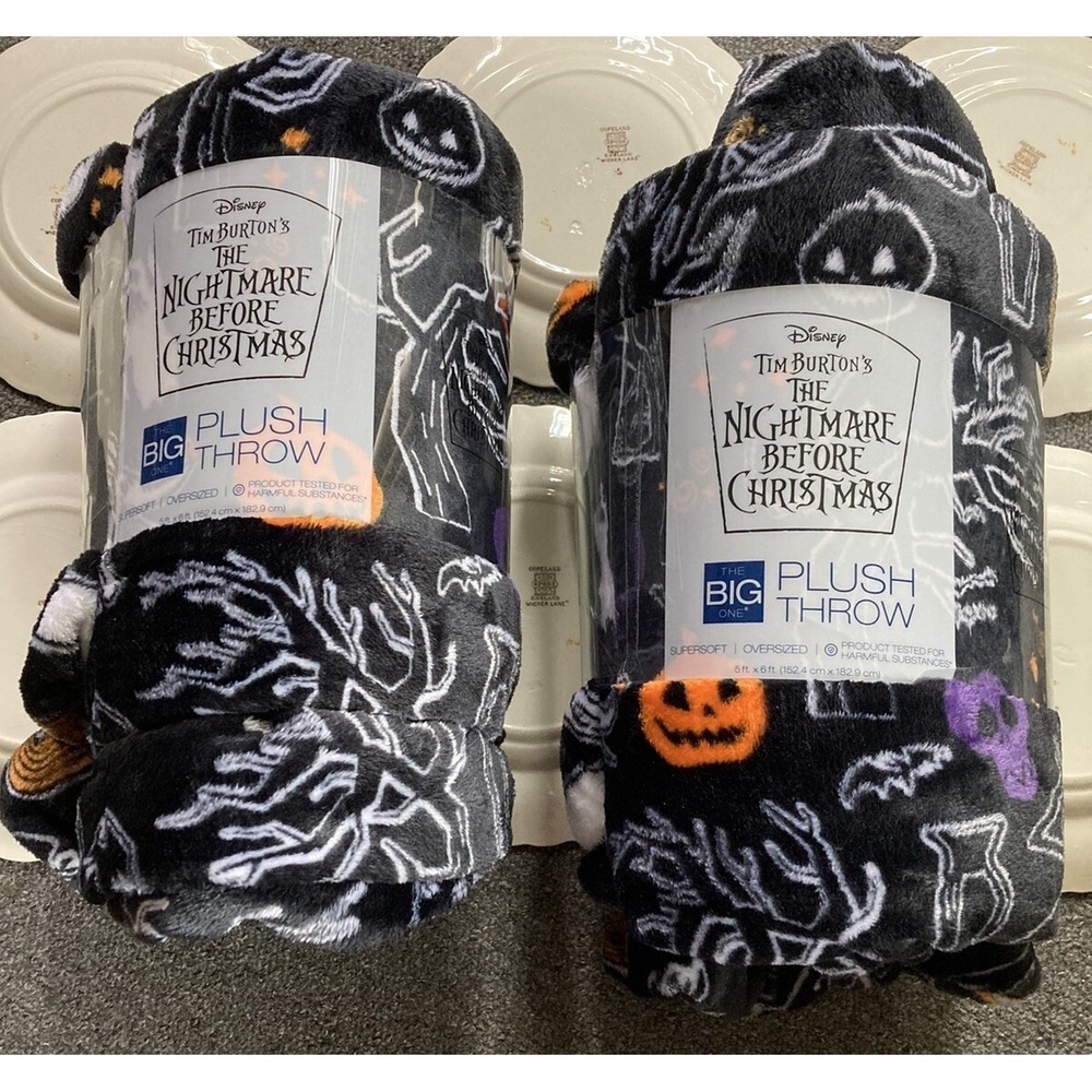2-5x6 The Big One The Nightmare Before Christmas Oversized Plush Throw Halloween